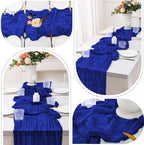 12Pack Royal Blue Cheesecloth Table Runners 10FT Table Runner - Image 6