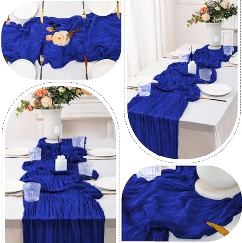 12Pack Royal Blue Cheesecloth Table Runners 10FT Table Runner - Image 6