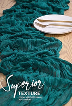 18 Pack Cheesecloth Table Runner 10FT Teal Table Runner Boho Gauze Cheese Cloth Table Runners Long Rustic Sheer Table Decorations for Wedding Party Baby Bridal Shower Birthday Holiday Home - Image 4