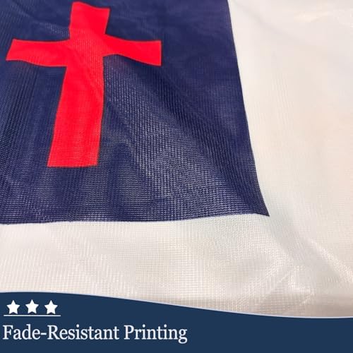 JRED 6 Pack Small Christian Flags on Stick, 12x18 Inch Handheld Christian Jesus Cross Stick Flag, with Retractable Stainless Steel Pole Safety Spear Top, for Easter, Thanksgiving - Image 5