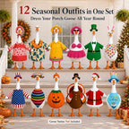 Kooterfun 12 Set Holiday Porch Goose Outfits for 23 Inch Goose Statue - Image 2
