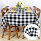 ShinyBeauty Checkered Table Cloths Cotton Tablecloth Gingham Tablecloth Square Table Overlay 54X54 Inch,4 Packs Christmas Tablecloths Wrinkle-Free Black and White Tablecloth for Party/Outdoor Tables - Image 2