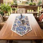 Jacquard Woven Floral Table Runner 18x55 inches – Rustic Gobelin Tapestry Dining Table Decor, Durable Cotton & Polyester Blend Fabric, Vintage Farmhouse Style, Machine Washable Easy Care (Pattern 3) - Image 2