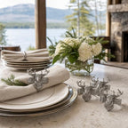 Arthur Court Elk Head Napkin Rings - Rustic Metal Set of 4 for Lodge Decor, Thanksgiving & Holiday Dining - Image 3