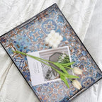 Spsyrine Plastic Serving Tray with Handles for Coffee Table, Boho - Image 2