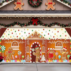 HunnmingRe 16 x 7ft Christmas Garage Door Cover, Gingerbread Man by HunnmingRe
