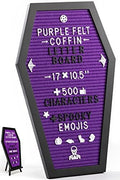 Nomnu Coffin Letter Board, Purple Goth Decor w/Bat Stickers, Spooky Emojis by Nomnu