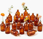 20 Pack Amber Glass Bud Vases for Centerpieces Small Mini Flower Vases by SUJUN