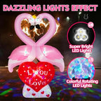 6FT Inflatables Couple's Swan with Love Heart, LED Lighted Love Blow up Yard Decorations, Romantic Heart Decor for Valentine Party Anniversary Wedding Propose Garden Lawn - Image 2