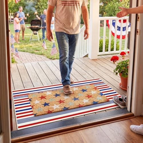 Moucuny 2 Coir Outdoor Mat,Non Slip, 24'' X 35'',16'' X 28'', Star - Image 6