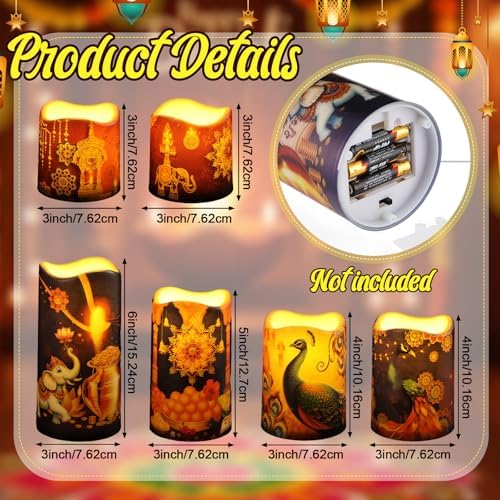 Baquler 6 Pack Diwali Decorations for Home Diwali Candle Lights - Image 2