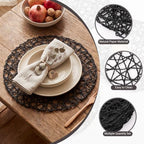 Threehoney Paper Braided Round Placemats, Set of 24, Black, 13 in - Image 3