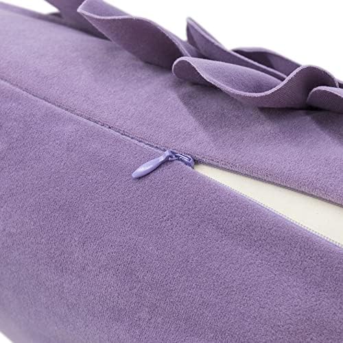 OiseauVoler 3D Flower Throw Pillow Covers 18 x 18 Inch Purple - Image 6