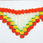 Desi Favors 5 Ft Marigold Jasmine Toran Toran Door Hanging Marigold Decorations for Pooja Bandhanwar Diwali Decorations for Door Mantle Indian Thoranam Decorations (Pack of 1) Yellow Orange & White - Image 4