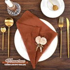 100 Pieces Cloth Napkins Terracotta Dinner Cheesecloth Napkins for Wedding,Wrinkled Cloth Napkins Bulk for Home Party Rustic Table Decoration, 17 x 17 Inch - Image 6