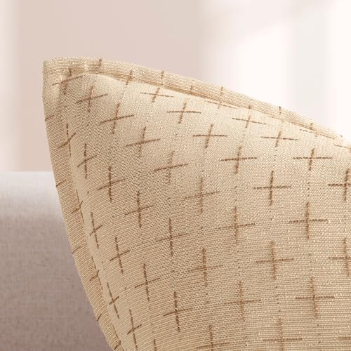 ZWJD Pillow Covers 22x22 Set of 2 Soft Polyester Textured Pillow Covers with Stylish Flange Edge Cozy Farmhouse Throw Pillows for Couch Bed Sofa Living Room - Image 2