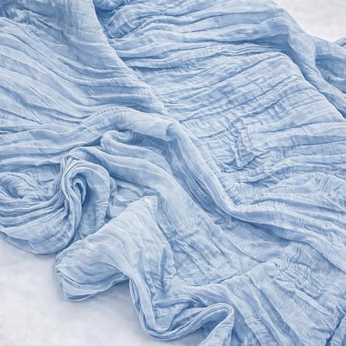 LemonRoad 4 Pcs 20ft Cheesecloth Table Runners Boho Gauze, Light Blue - Image 3