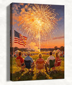 July 4th Patriotic Canvas Wall Art 4th of July USA Decorations American Flag Fireworks Picture Wall Decor Independence Day Home Decor 24x32in by HomeifHue