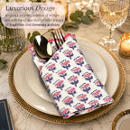 CPC Pink Sapphire Block Print Cotton Embroidery Napkin 18x18 (Pack of 4) - Image 4