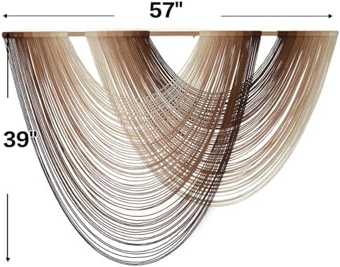 Macrame Wall Hanging Dip Dyed Large Boho Brown Fiber Wall Art 57"W*39"L - Image 5