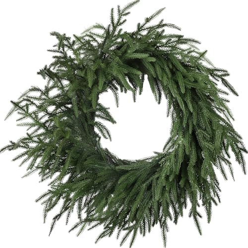 Artgar 24 Inch Christmas Pine Wreath - Christmas Wreaths for Front Door by ArtgarArtificialPlantDecorations