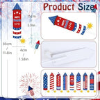 8 Pcs 4th of July Metal Firework Garden Stakes, American Flag Yard Sign, Patriotic Independence Day Memorial Day Decor for Outdoor Lawn, Yard, Garden, Walkway (Rockets) - Image 2