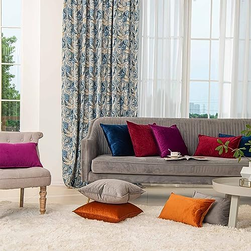 JUSPURBET 28x28 Velvet Decorative Throw Pillow Covers Set of 2,Red Wine - Image 3