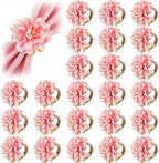 24 Pcs Flower Napkin Rings Daisy Flower Handcraft Floral Napkin Holder Rings for Wedding, Holiday Banquet, Luncheons, Birthday Party Dining Table Decor by Unknown