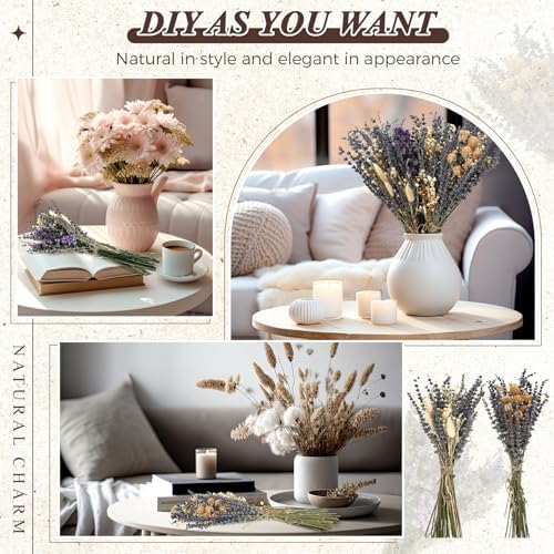 Layhit 4 Pack Large Size Boho Dried Flowers 15-17 Inch, Lavender - Image 5