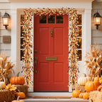 Fall Decor, Fall Garland with Lights, 6FT Autumn Eucalyptus Leaves Lighted Garland Thanksgiving Harvest Festival Decorations for Home Mantle Porch Outdoor Indoor Wedding Table Wall Arch Decor - Image 6