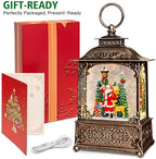 Christmas Snow Globes Lantern with Music, Santa Claus Scene Snow Globes with Water Swirling Glitter Effects, USB/Battery Powered with 6-Hour Timer, Christmas Decorations Gift - Image 5