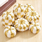 WDS WONDROUS 7PCS Fall Pumpkin Decor, Checkered Pumpkin Decoration for Home - Image 5