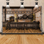 Leowefowa 15x10ft Vinyl Shabby Saloon Tavern Interior Backdrop Rustic Old Wall Wooden Bar Counter Photography Background Western Theme Party Decor Western Cowboy Cowgirl Portrait Studio Props - Image 5