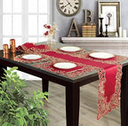 Decozen Set of 12 Doilies for Table, Lace Doilies Rustic Farmhouse Kitchen Dining Table Centerpiece Decor, 15 Inch Gold Burgundy Round Placemats for Home, Valentines Day Gifts, Valentines placemats - Image 4