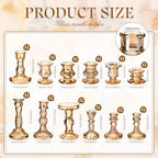 Mumufy 24 Pcs Gold Taper Candlestick Holders with Flameless Candles - Image 4