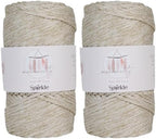 Makromecity Sparkle 2 Skeins of Polypropylene Macrame Cord 3mm x 131 Yards (394 feet) Premium Polyester Macrame Cord for Macrame Art & Crafts for Wall Hangings, Bags, Underplate, Rug by Makromecity