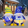 4FT Hanukkah Decorations Outdoor Inflatable Gnome Couple Hold Menorah Dreidel Built-in LED Lights, Chanukah Decorations for Home, Hanukkah Blow Up Yard Decoration for Lawn Garden Holiday Party by Fayavoo