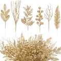 66 Pcs Light Gold Christmas Glitter Picks and Sprays by Vertintong