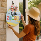 Wood front door sign Wood sign Home decor Welcome sign Sign for front door House warming gift Wedding gift (Popsicle Summer, 30" Width) - Image 3
