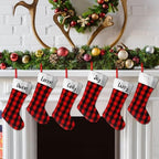 Tatuo 12 Pack Christmas Burlap Stockings Hanging,Black Red - Image 4