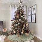Velvet Christmas Tree Skirt, 60 Inches, Bow Style, Sage Green - Image 2
