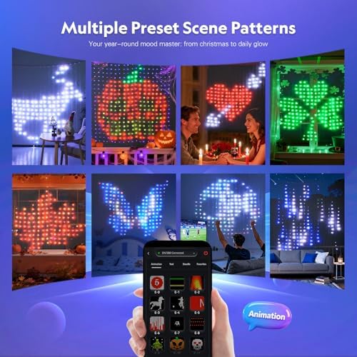 JMEXSUSS 400 LED Smart Curtain Lights for Halloween and DIY Fun, 6.5x6.5 ft - Image 3