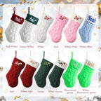 Personalized Mini Christmas Stockings - Custom Embroidered Name Knit Stockings for Baby,Kids,Family - Red/Green/Pink/Blue Knit 9” Small Christmas Stocking Fireplace Holiday Decor(9 Pack) - Image 2