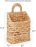 Small Hanging Door Basket, Wall Decor Water Hyacinth Storage - Image 4
