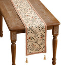 ISAENNE Designer French Linen Long Table Runner,102"x12"-Flora A by Isaennehomedecoration