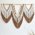 large macrame wall hanging - Boho Tapestry Macrame Wall Decor Art- Chic Bohemian Handmade Woven Tapestry Home Decoration for Bedroom Living Room Apartment Wedding Party - 43"x32" (Beige-Brown) by guzhiou