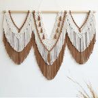 large macrame wall hanging - Boho Tapestry Macrame Wall Decor Art- Chic Bohemian Handmade Woven Tapestry Home Decoration for Bedroom Living Room Apartment Wedding Party - 43"x32" (Beige-Brown) by guzhiou