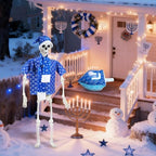 Maiteenly Hanukkah 12 ft Skeleton Costumes Accessories Giant Chanukah Hat Skeleton Clothing Inflatable Dreidel for Party Lawn - Image 5