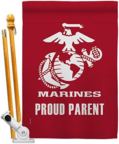 Proud Marine Parent House Flag - Set Armed Forces Corps USMC Semper Fi United State American Military Veteran Retire Official - Banner Small Garden Yard Gift Double-Sided Made in USA 28 X 40 by Unknown