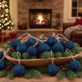 Hollowfly 24 Pcs 2.36 Inch Christmas Tartan Plaid Ball Ornaments Vintage Large Buffalo Plaid Balls Christmas Tree Hanging Ornament Rustic Ball Pendant Hanging Decor for Xmas Tree Party (Black) by Hollowfly